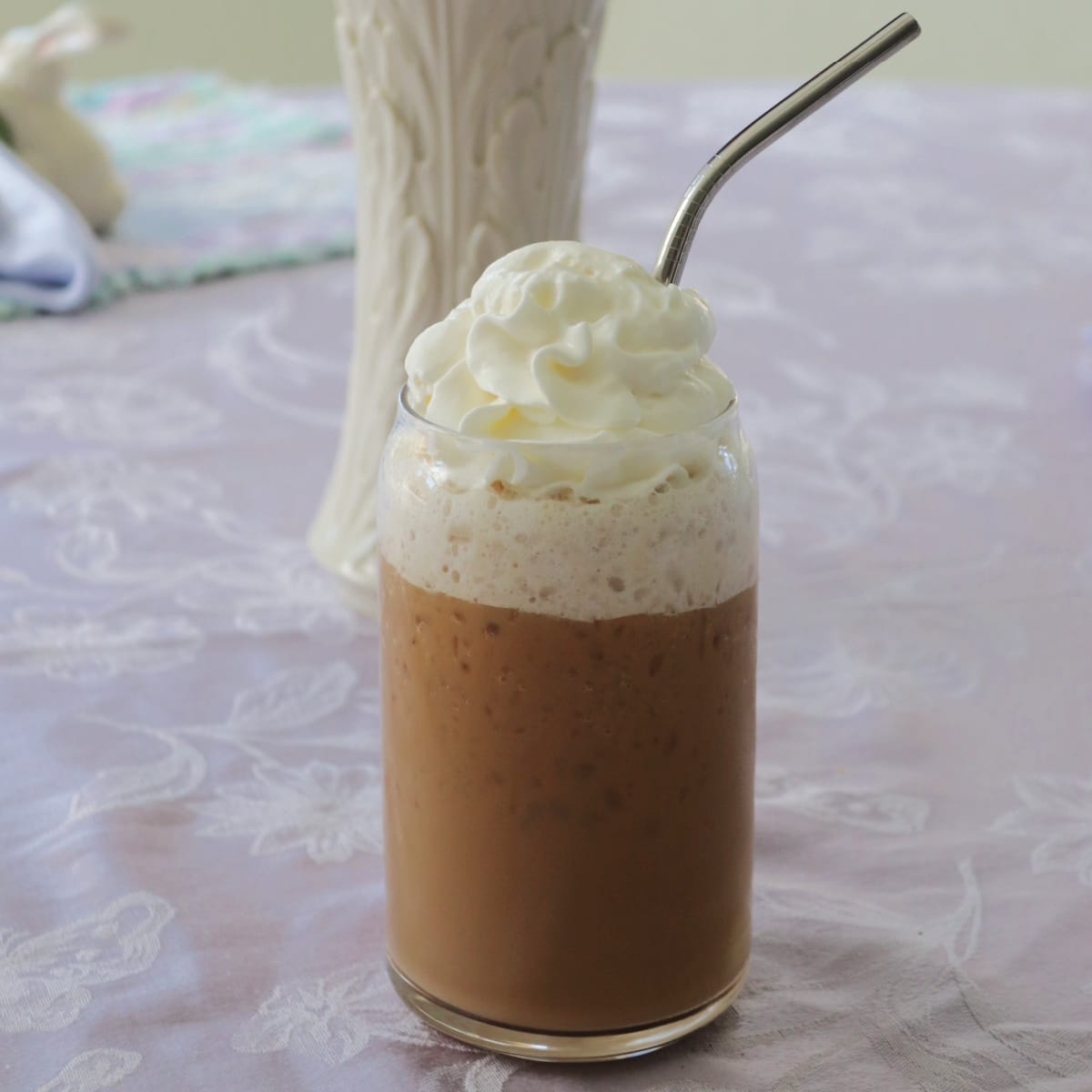 Frozen French Vanilla Cappuccino on a table.