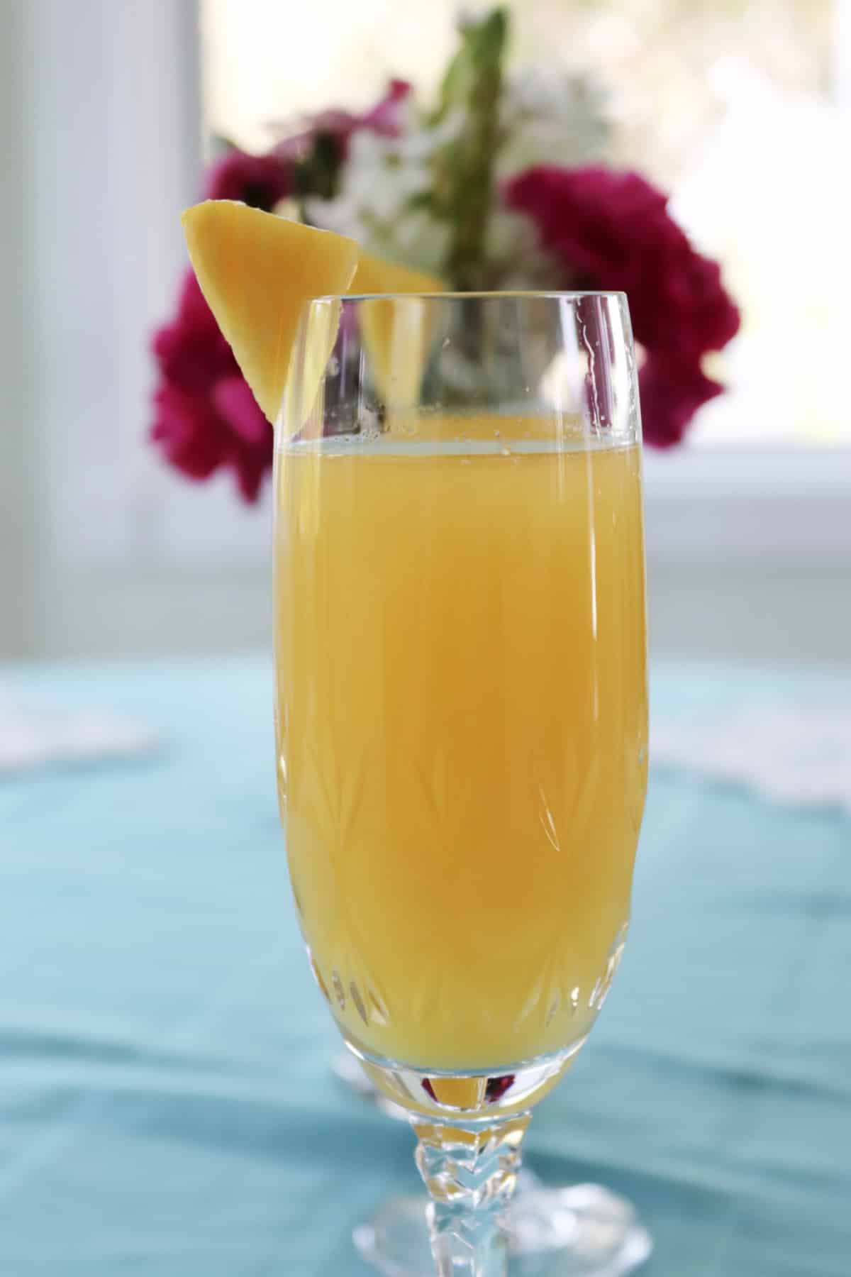 A close up image of a pineapple mimosa.